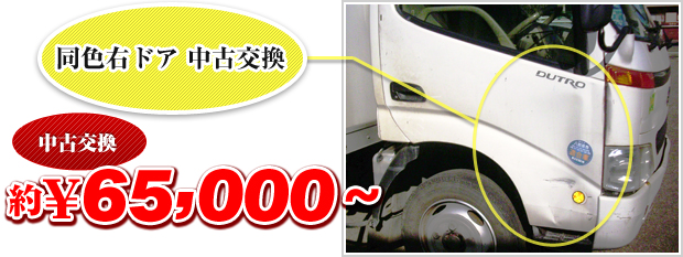 同色右ドア中古交換、約65,000円